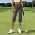 thumbnail image 4 of QATAINLAV Women's Wide Leg Yoga Capris Loose Fit High Waist Bermuda Long Shorts Athletic Casual Cropped Trousers with Pockets Dark Gray M Camisas Para Hombres, 4 of 10