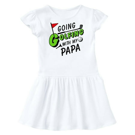 

Inktastic Going Golfing with my Papa- kids golf Gift Toddler Girl Dress