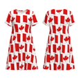 thumbnail image 3 of Bixox Robe d'Été à Manches Courtes pour Femmes Robe Ample Longueur Genou avec Poches-Canada, 3 of 7