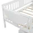 thumbnail image 4 of Wood Daybed Bed Frame, Dual-Use Sturdy Sofa for Bedroom or Living Room, Wooden Slat Support, No Box Spring Needed, Twin w/Drawers, White, 4 of 7