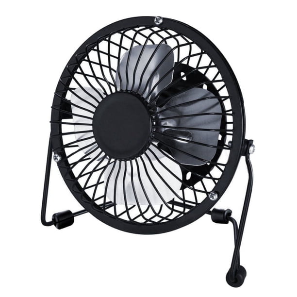 Ventilador de escritorio USB pequeño, mini ventilador personal de metal, diseño eléctrico, portátil, circulador de aire con ángulo ajustable, funcionamiento silencioso para mesa, escritorio, hogar,
