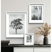 Gallery Solutions White Picture Frame Double White Mat Airfloat Wall Display 20 x 24 For 16x20 Photo 1-pack