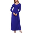 thumbnail image 2 of Women's Long Sleeve Loose Plain Maxi Dresses Casual Long Dresses with Pockets,US Size,Long Sleeve Dark green,L, 2 of 9