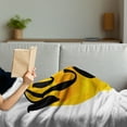 thumbnail image 3 of Inspirational Soft Flannel Fleece Blanket, Run for Fun Calligraphy Yellow Brushstrokes Backdrop Lifestyle Image, Cozy Plush for Indoor and Outdoor Use, 50" x 60", Black White Yellow, by Ambesonne, 3 of 5