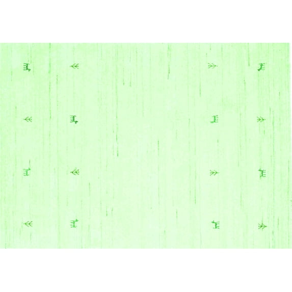Ahgly Company Indoor Rectangle Solid Green Modern Area Rugs, 2' x 5'
