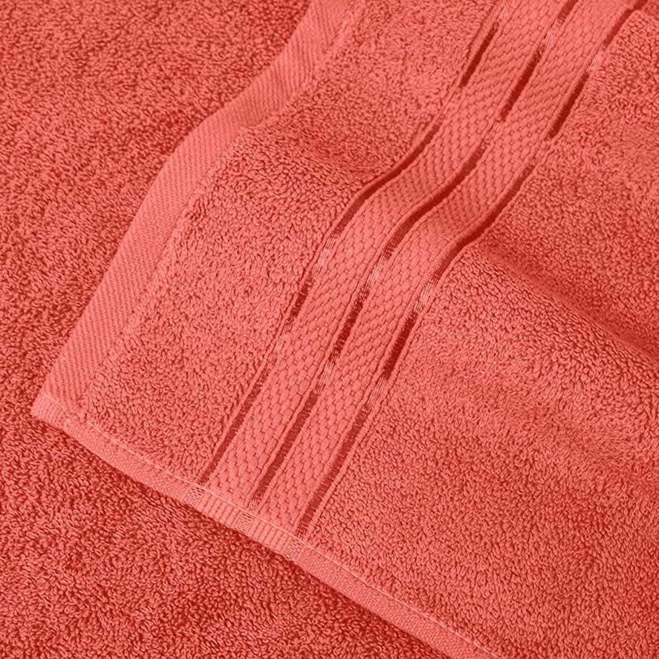 Mocassi Turkish Cotton Jumbo Bath Towel, 1-Piece, 35" x 70", Highly Absorbent - Soft Bathroom Towel, Coral