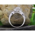 thumbnail image 3 of 1 Carat Round Cut Lab Created Moissanite Diamond Engagement Rings for Women 14K White Gold Plated Silver Ring Twisting Moissanite Rings-5, 3 of 8