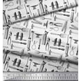thumbnail image 2 of Soimoi White Poly Georgette Fabric Tools Hardware Print Fabric by the Yard 52 Inch Wide, 2 of 3