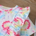 thumbnail image 5 of Odeerbi Baby Boy Girl Clothes Baby Romper Infant Short Sleeve Rainbow Tie-Dyed Tulle Bodysuit+Headbands, 5 of 8