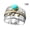 E, variant on FENGGHAO Mother’s Day Gift Silver Turquoise Diamond Ring for Women, Natural Gemstone Fashion Jewelry, High Quality Metal, Sizes 6-11