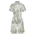 thumbnail image 5 of Zen Garden Green Womens Shirt Dresses Women'S Short Sleeve Dress Turn-Down Collar Dress A Line Casuall Dress Oversize(XS-6XL), 5 of 7