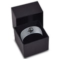 thumbnail image 3 of Tungsten Sea Lion Otariinae Foreflippers Swimming Band Ring 8mm Men Women Comfort Fit Blue Dome Brushed Gray Polished, 3 of 4