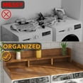 thumbnail image 4 of Washer Dryer Countertop, 2-Tier Laundry Countertop with Edge Rails, 54" Width * 27.5” Depth Washer and Dryer Covers for The Top for Laundry Room Organization, Large Space Laundry Topper, Walnut, 4 of 9