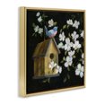 thumbnail image 3 of Stupell Industries Evening Song Birdhouse over Black Gold Framed Floater Canvas Wall Art design by Nan, 18 x 18, 3 of 9