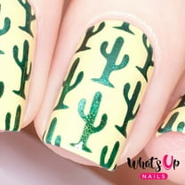 Whats Up Nails - Cactus Vinyl Stencils Nail Art Design