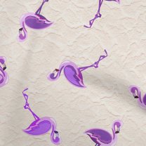 oneOone Polyester Spandex Purple Fabric Tropical Bird-Flamingo With Texture Dress Material Fabric Print Fabric By The Yard 56 Inch Wide
