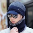 thumbnail image 3 of Hat And Scarf Set For Men Knit Hat And Scarf Fleece-lined Hat For Fall/winter Warm Woolen Hat E2k2, 3 of 7