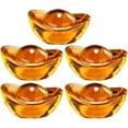 thumbnail image 3 of PAMINGONO 5Pcs Citrine Ingot Statue Citrine Craft For Wealth Symbol, 3 of 8