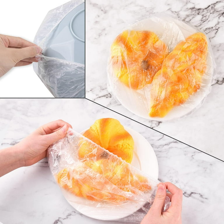 Aousthop Food Plastic Wrap 100pcs Elastic Reusable Bowl Dish Plate Cover for Food Storage Container