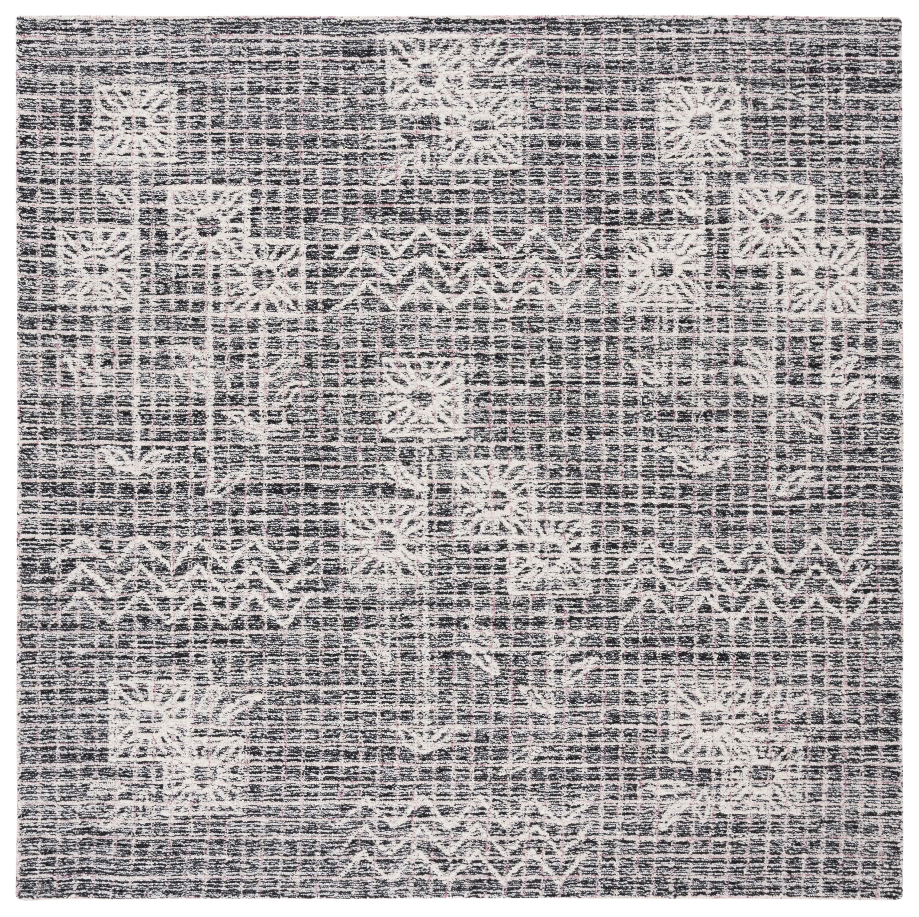 Safavieh Metro Yolonda Distressed Area Rug, Black/Ivory, 6' x 6' Square