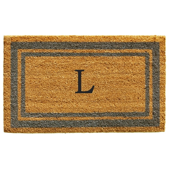 Periwinkle Border Monogram Doormat (Letter L)
