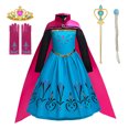 thumbnail image 3 of Vestido de princesa de Disney para niña, disfraz de Elsa, Anna, Frozen, ropa de noche de manga larga, Reina de la nieve, fantasía de boda, 3 of 4