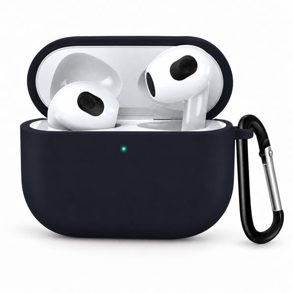 Entronix Silicone Case for AirPods 5 / 4, Slim Protective Cover with Carabiner, Black