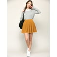thumbnail image 6 of Made by Johnny Women's Casual Mini Flared Plain Pleated Skater Skirt with Shorts XXL MUSTARD, 6 of 6