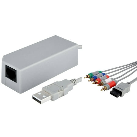 Insten HDTV Component Audio Video Cord Cable+USB Lan Network Adapter for Nintendo Wii
