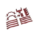 thumbnail image 5 of Almencla 1/16 RC Upgrades Kit Front and Rear Shock Tower Metal Chassis Link Rods Steering Servo Mount for C64 Model Truck DIY Modified red, 5 of 7