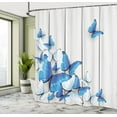 thumbnail image 5 of Ambesonne Blue Shower Curtain, Insect Wooden Timber, 69"Wx70"L, Grey White Blue, 5 of 5
