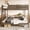 Brown, variant on Queen Bunk Bed with Storage and Bookshelf, Wood Bunk Bed with Ladder and Guardrails, Detachable to Two Beds, White