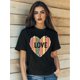 thumbnail image 1 of Women'sRainbow Love Valentine's Day Print T-Shirt Fashion Short Sleeve Round-Neck Fit Tops Summer CCamisetas para mujer, lindas camisetas con estampado gráfico, de manga corta, estilo casual, para ve, 1 of 8