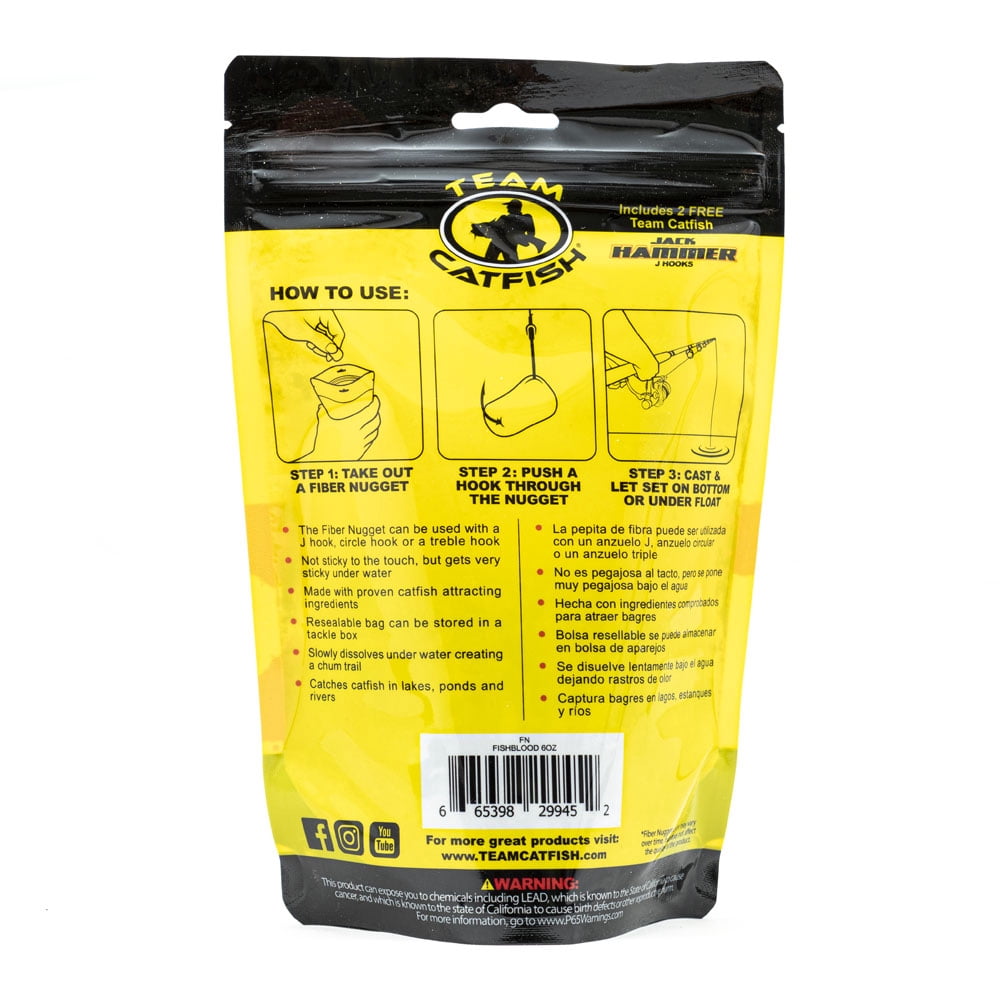 Team Catfish Fiber Nuggets Night Crawler Fish Attractant for Catifish in Rivers, Lakes and Ponds