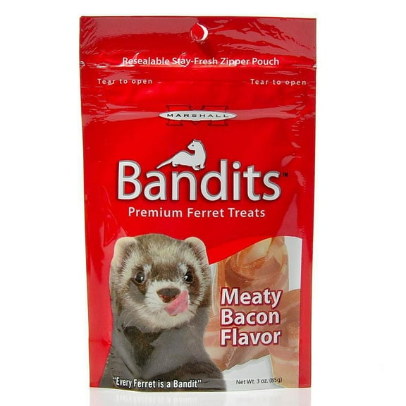 Marshall Bandits Ferret Pet Treat Bacon Fresh Protein 3 oz.