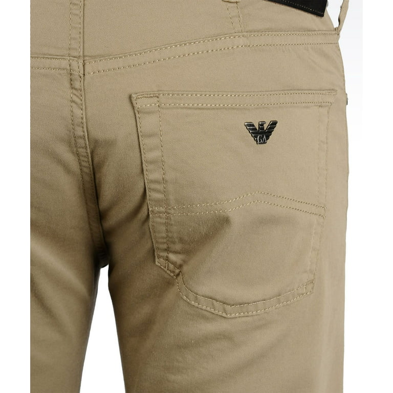 Armani Jeans Mens Regular Fit Stretch 5 Pockets Pants 28 Tan -