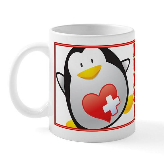 CafePress - Penguin Nurse Mug - 11 oz Ceramic Mug - Novelty Coffee Tea Cup