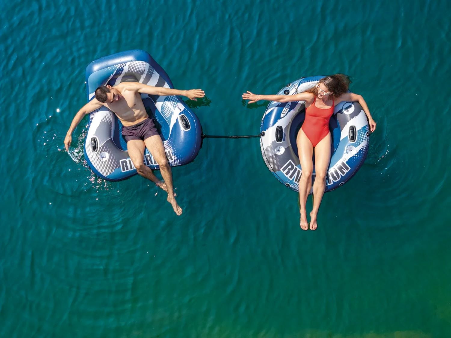 Intex River Run 1 - Inflatable Floating Water Tube with Quick Connects - River Lake Pool