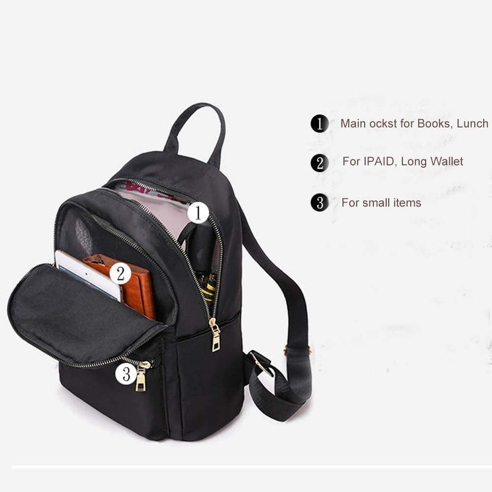 Women Girl Nylon Mini Backpack Purse Small Backpack Shoulder Rucksack ...