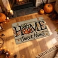thumbnail image 4 of Ouuluon Soft Fall Pumpkin Maple Leaf Floor Mat, 16x24 inch Halloween Thanksgiving Decorative Rug for Bathroom Kitchen Porch Entryway, 4 of 6