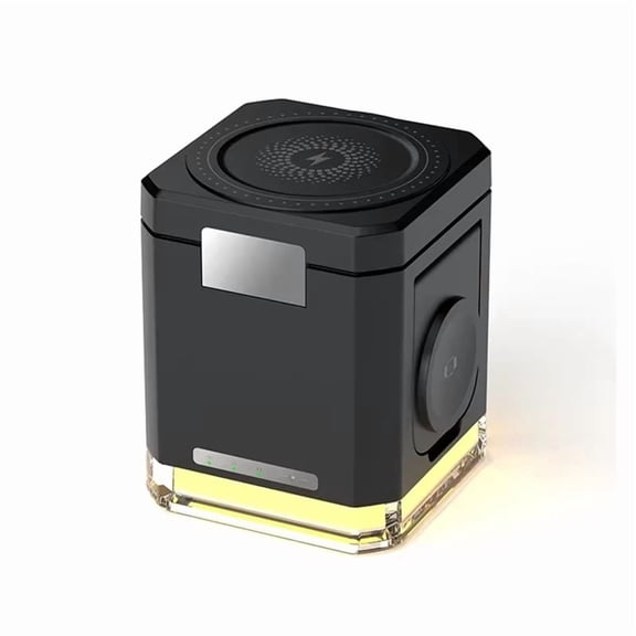 4 in 1 Magnetic Wireless Charger Stand Foldable Cube Charger Stand Fast Charging Dock Station Black,1 * Charger,Black