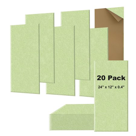 CHARMEEZ Acoustic Panels Self Adhesive Sound Absorbing Panel for Studio High Density Sound Panels Acoustical Treatments Wall Tiles For Home Office Gaming Room 24 x 12 x 0.4