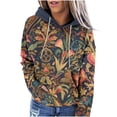 thumbnail image 4 of Tejiojio Womens Fall Clearance's Women's Casual Print Ethnic Style Long Sleeve Pocket Hoodie Womens Sweatshirts & Hoodies, 4 of 6