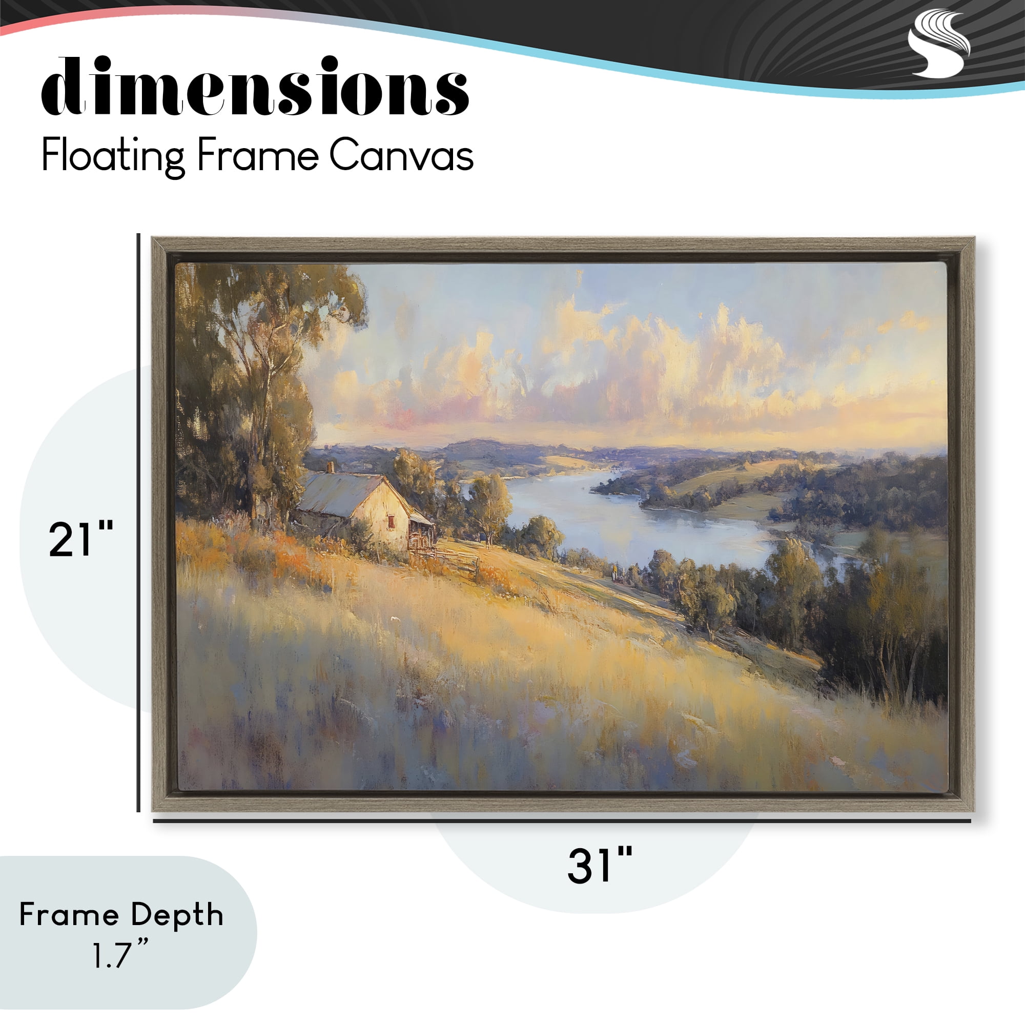 Stupell Industries Hilltop Cottage in Sunset Glow Brown Framed Floater Canvas Wall Art, design by Creative Studio