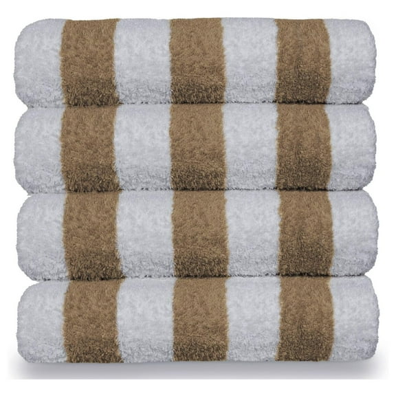 Luxury Hotel & Spa Towel 100% Cotton Pool Beach Towels - Cabana - Tan - Set of 4