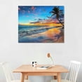 thumbnail image 2 of Acheng Beach Pictures Wall-Art bedroom - Blue Coastal Wall Art - Palm Tree Wall Art Ready To Hang 16x12in, 2 of 6