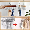 thumbnail image 3 of Hgallory Wooden Clothes Hangers with 8 Hooks, Vintage Closet Organizer and Storage Coat Hanger for Underewar Socks Scarves, Household Clothes Racks for Balcony Closet, 11"x6.7"x0.5", 1 Pack, Red, 3 of 7