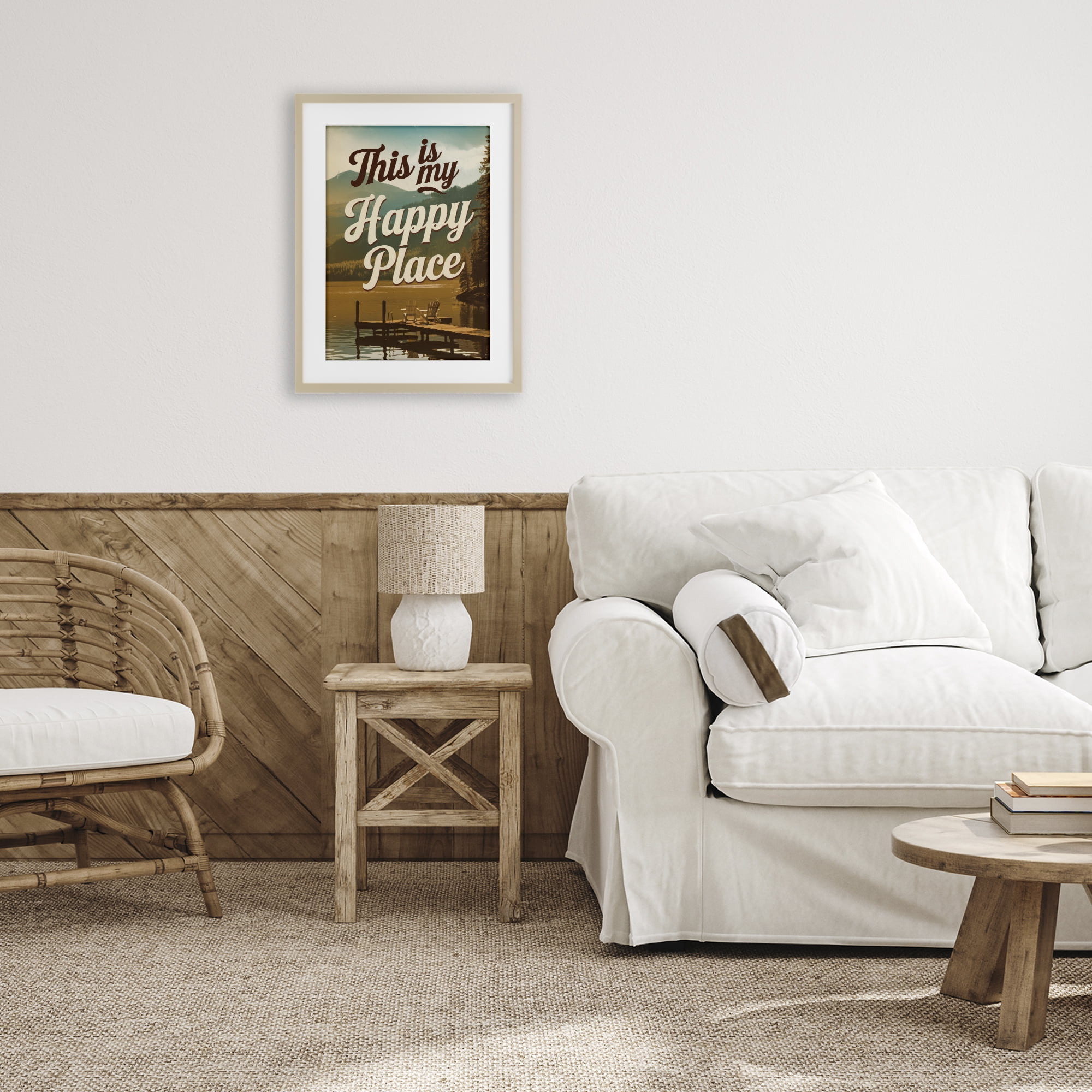 Stupell Industries Vintage My Happy Place Birch Framed Print Under Glass, design by Andreas Magnusson
