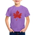 thumbnail image 1 of LUOGENLI Chemises Longues pour Garçons Hauts Tendance pour Usage Quotidien Décontracté pour École et Activités Extérieures Col Rond Manches Courtes Chemises pour Garçons Denim Midi Violet Taille 6-7 Ans, 1 of 4
