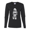 thumbnail image 2 of Wild Bobby, Sexy Tattooed Marilyn Monroe Pop Culture Womens Graphic Long Sleeve T-Shirt, Black, Small, 2 of 3